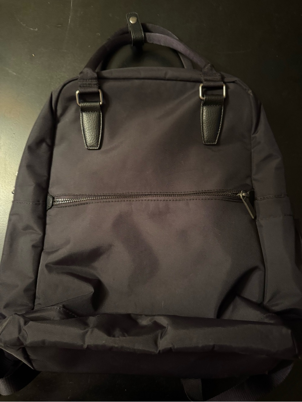 Men's Navy Backpack with Front Zip Pocket